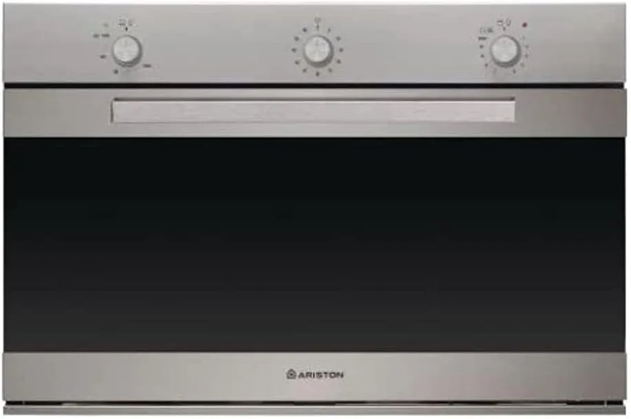 Ariston 60 cm mechanical built-in gas and electric hybrid oven with ventilated convection.