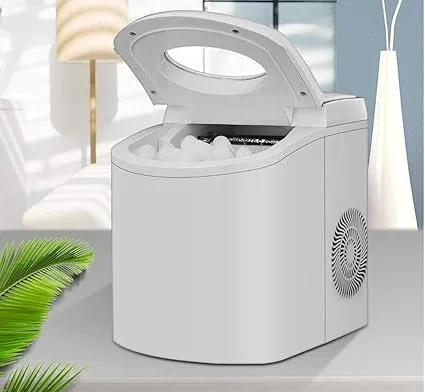 Automatic electric ice maker producing 15kg of bullet and block ice per 24 hours for home, bar, and café.