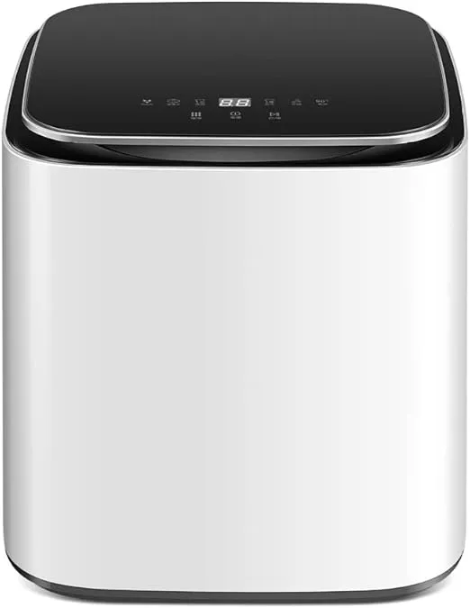 BLZQSQ portable desktop washer and dryer, all-in-one washing and drying machine in white.