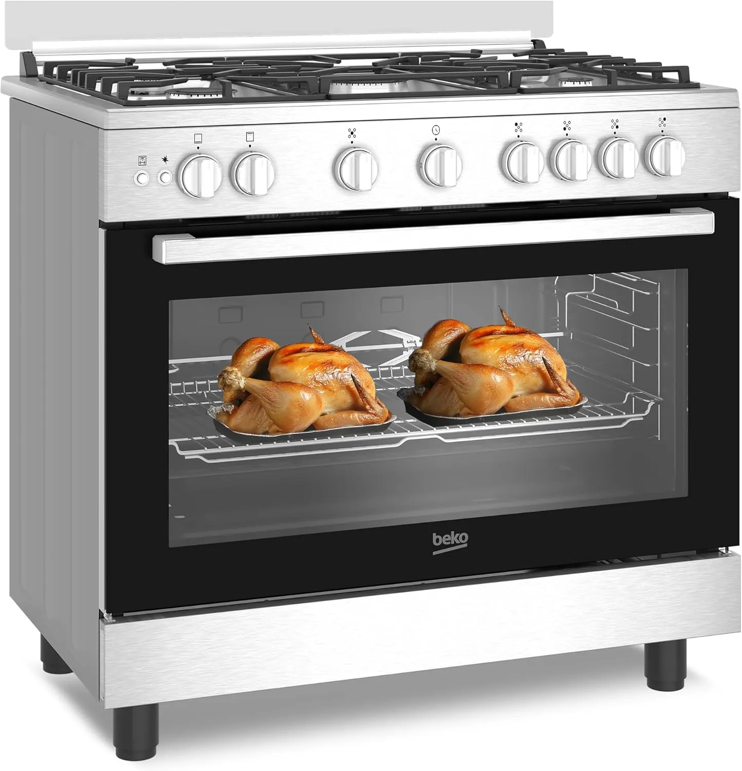Beko BGG-11125 GXU 5-burner stainless steel built-in gas hob cooktop.