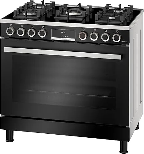 Bosch Series 8 full gas cooking range with premium 5-burner stainless steel stove design.