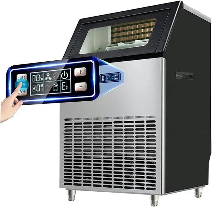 CIADAZ commercial ice maker producing 120 cubes in 10-20 minutes with 24-hour self-cleaning for home, office, and bar.