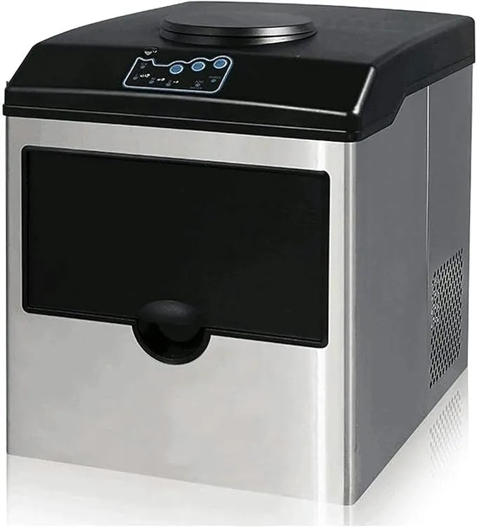 CIADAZ portable countertop ice maker producing 55lbs of bullet ice for home and office.