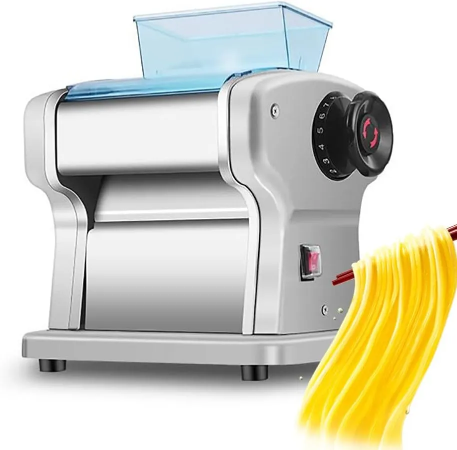 Electric pasta maker machine for making fresh noodles and spaghetti at home.