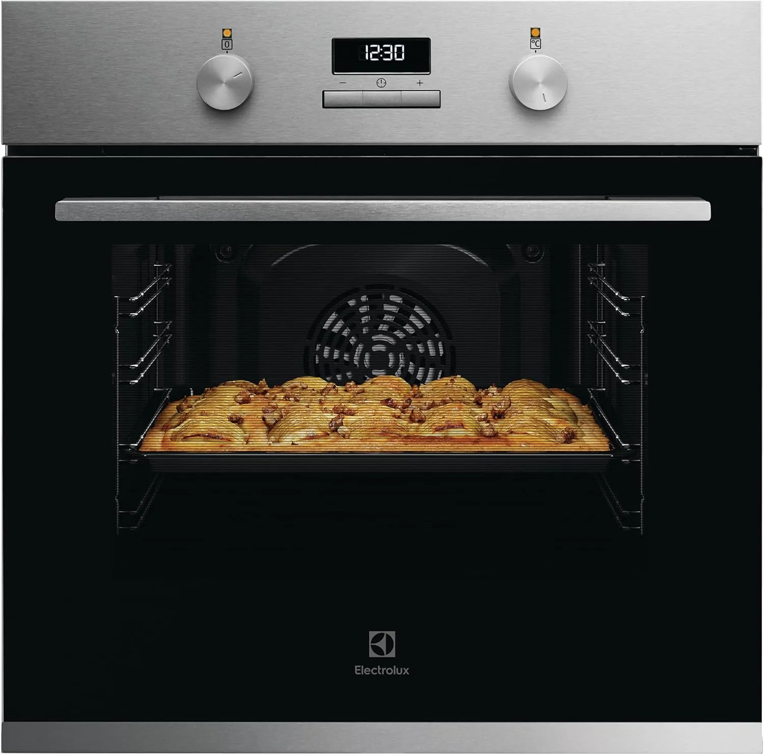 Electrolux UltimateTaste 300 KOH3H00BX 90 cm stainless steel dual-fuel range cooker.