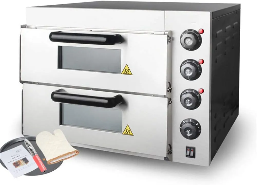 Honoen commercial double-deck electric oven with independent temperature control and stainless steel design.