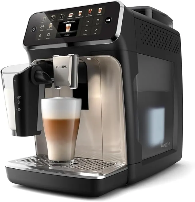 Philips 5500 Series fully automatic espresso machine with LatteGo, ceramic grinder, and chrome finish.