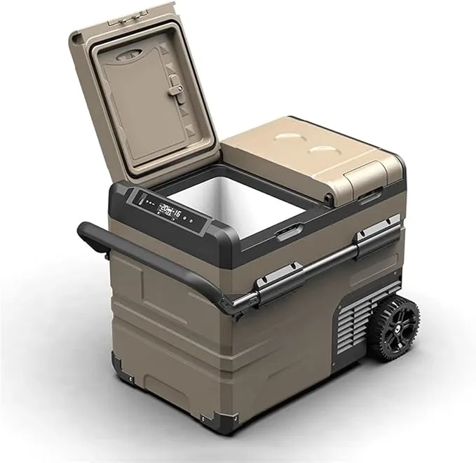 TIANDFY portable mini fridge with double doors and compressor for fast cooling