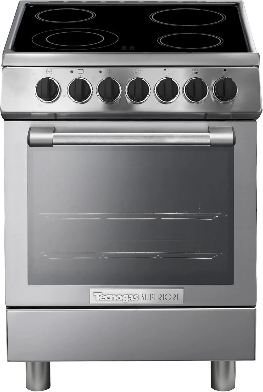Tecnogas Superiore ceramic cooker with 65L electric oven, convection fan, and 4 Schott-Ceran cooktops.