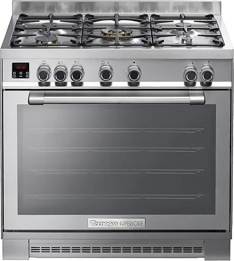 Tecnogas Superiore 90/60cm gas cooker with 170L oven and 4 convection fans, Italian made.