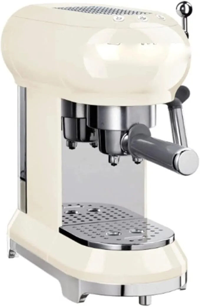 WRFTTCRR semi-automatic espresso coffee machine in beige, UK version for household and commercial use.