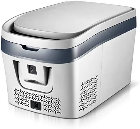 YHUAEE mini car fridge, portable compressor refrigerator and freezer for car, home, and picnic use.
