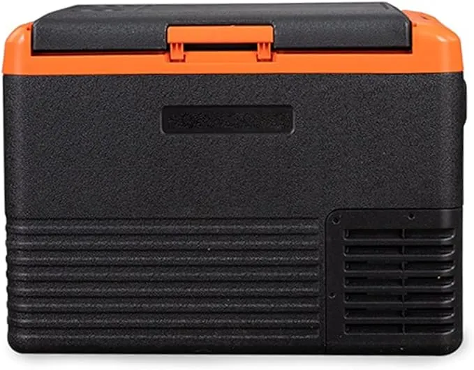 ZKSKOX portable car refrigerator with compressor for cooling drinks and food during travel.