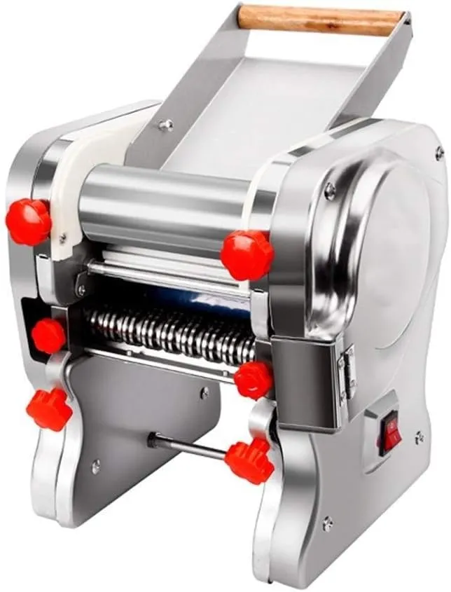 ZYL commercial heavy-duty stainless steel pasta and noodle machine with electric sheet and roller cutter.