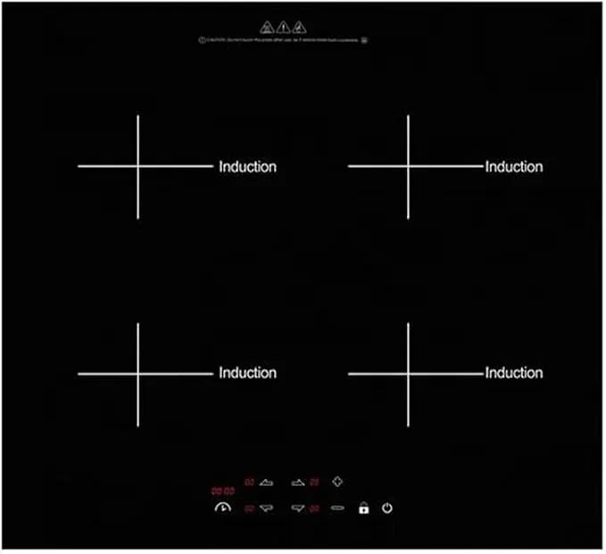 saKlnM-yRz 4-burner electric cooktop with 5500W power, child lock, and timer functions.