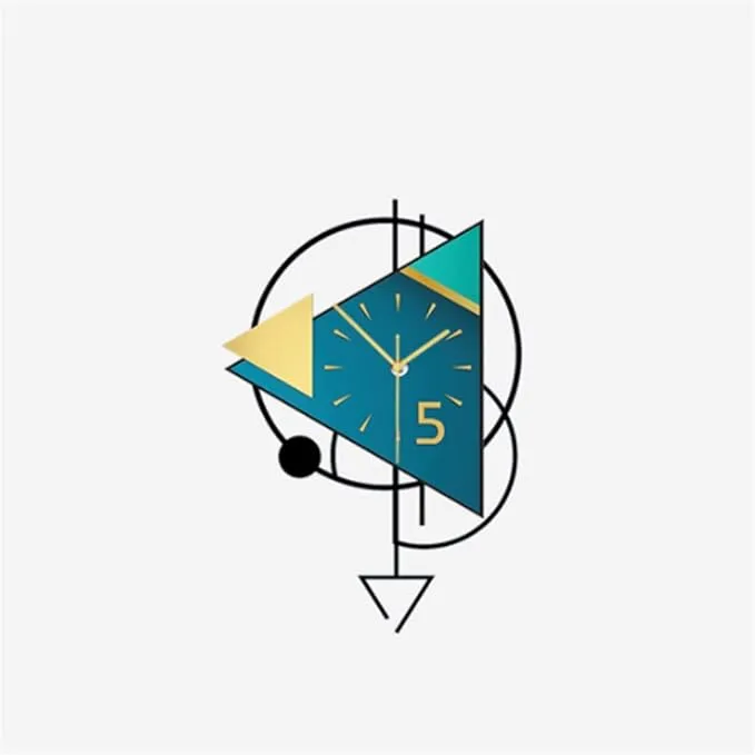 3D blue pendulum wall clock with modern battery-powered design for home decor.