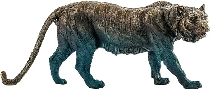 Auspicious copper Feng Shui tiger figurine for desk and office décor.