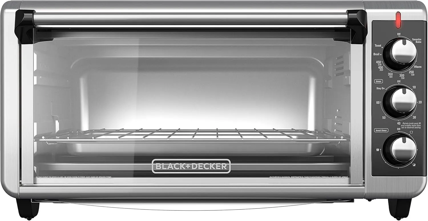 BLACK+DECKER 32L stainless steel digital convection oven model TO3250XSB.