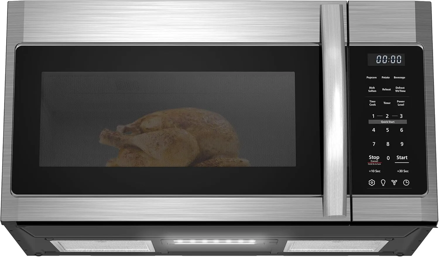 Black+Decker over-the-range microwave oven EM044K6CE SS in stainless steel finish.