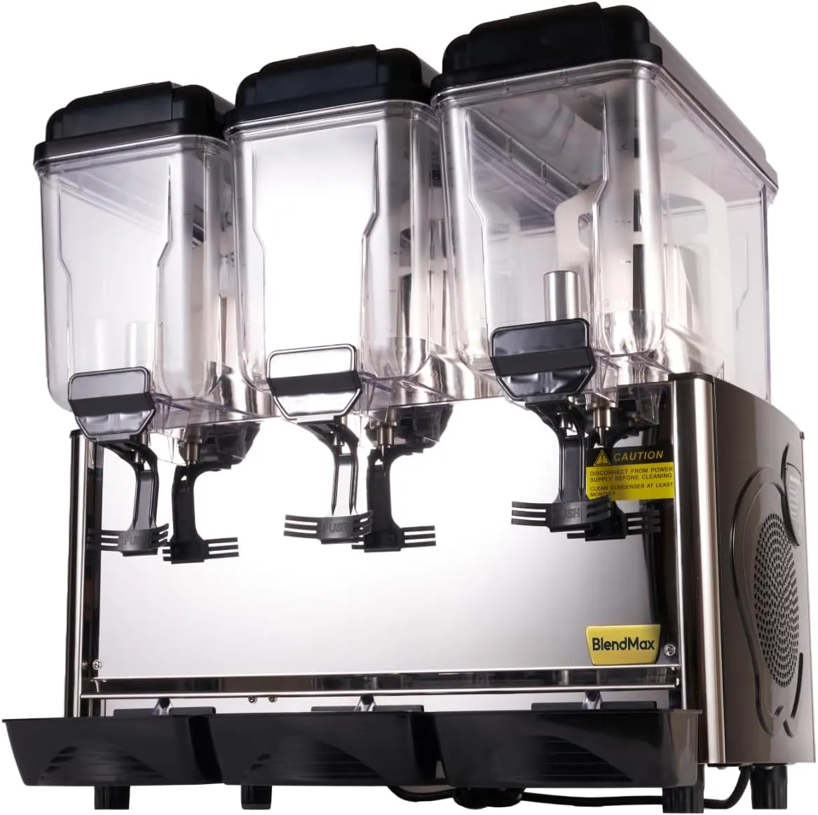 BlendMax commercial heavy-duty transparent beverage blender for restaurants and cafés.