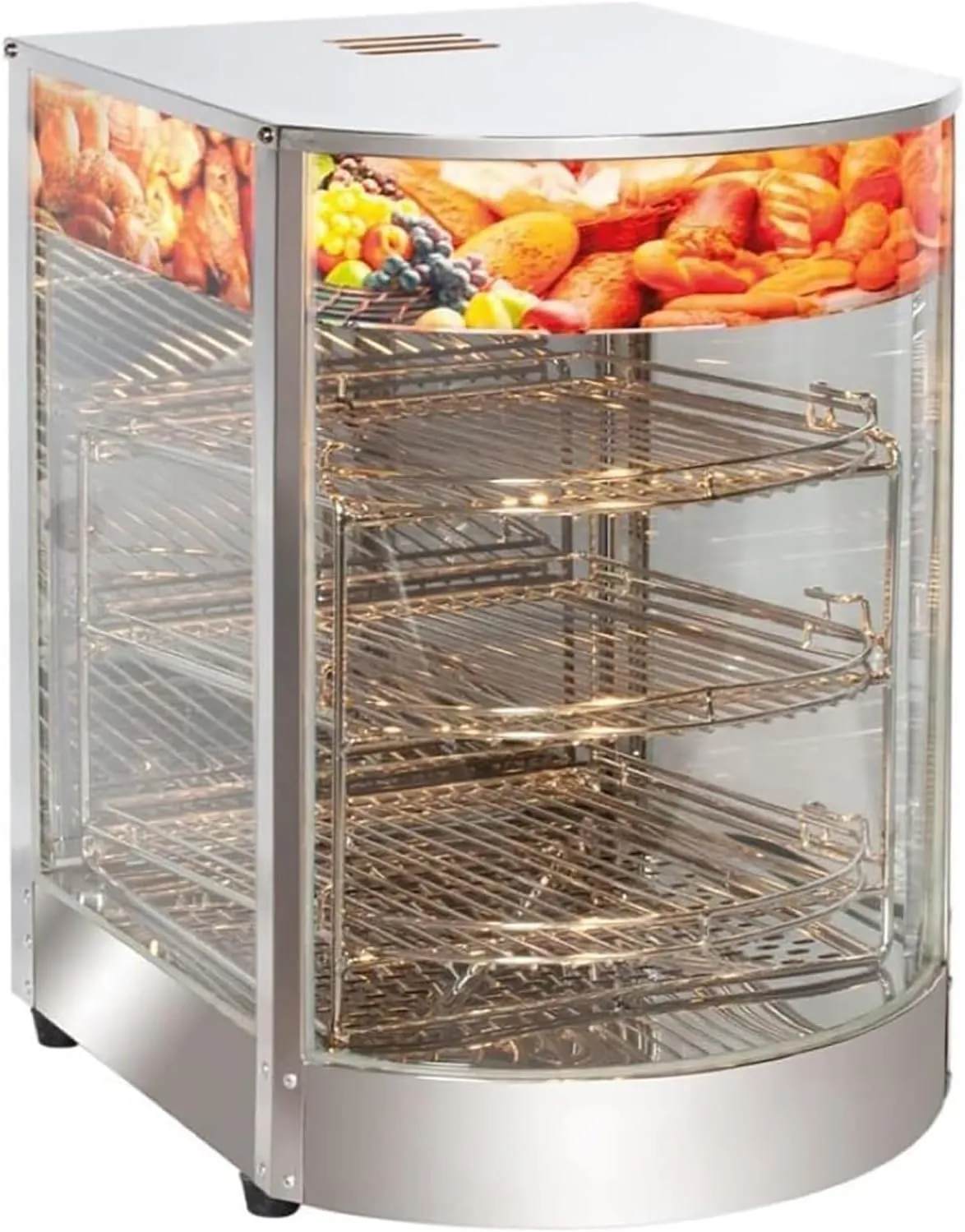 CEVIZ double-door heated food display and temperature preserver cabinet.