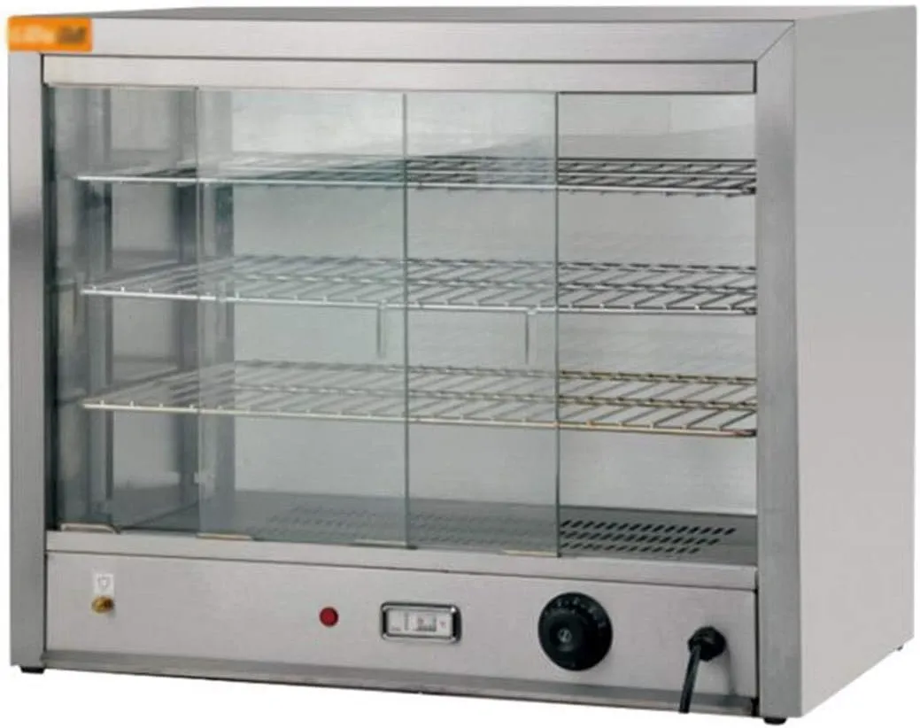 Commercial 4-tier heated display food cabinet electric countertop showcase.