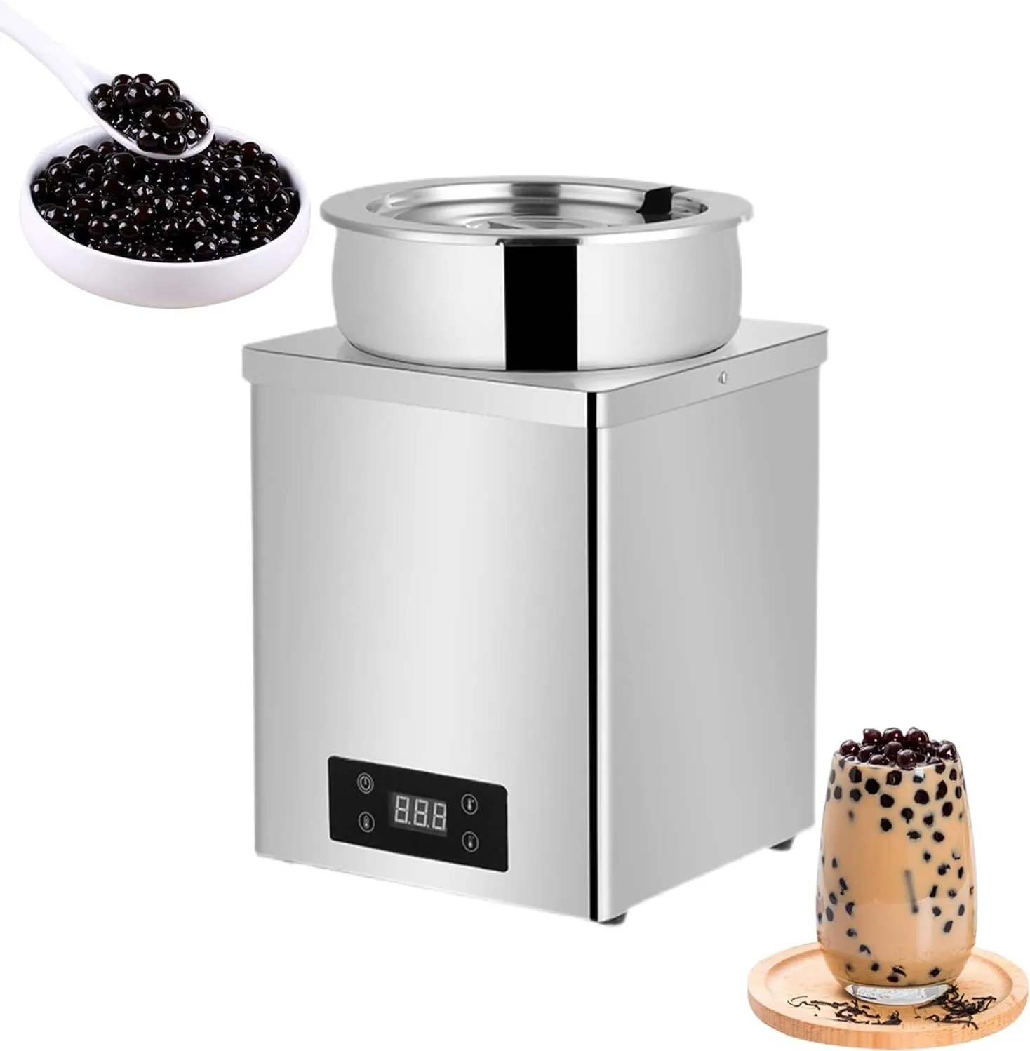 Commercial stainless steel chocolate melting bain marie with adjustable temperature control.