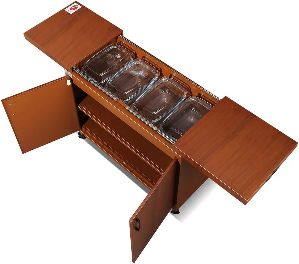 Commercial Generaltec stainless steel food warmer trolley with sliding doors for professional use.