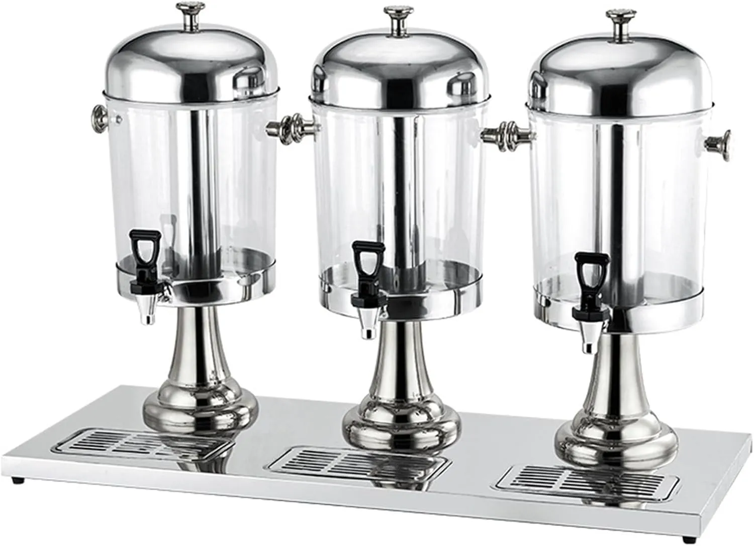 Commercial stainless steel beverage dispenser designed for serving drinks in restaurants.
