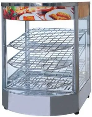 Commercial stainless steel empanada and pastry display and warming case.