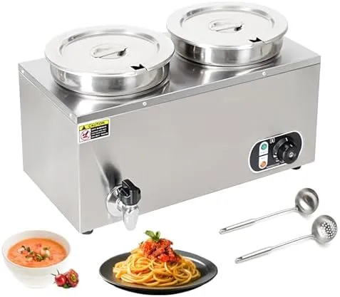 Commercial stainless steel food warmer bain marie series for professional kitchen and buffet use.