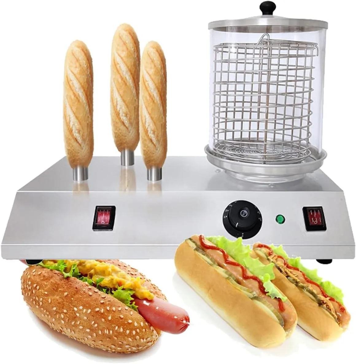 DTHBKLM electric sausage grill with detachable temperature control for professional restaurant use.