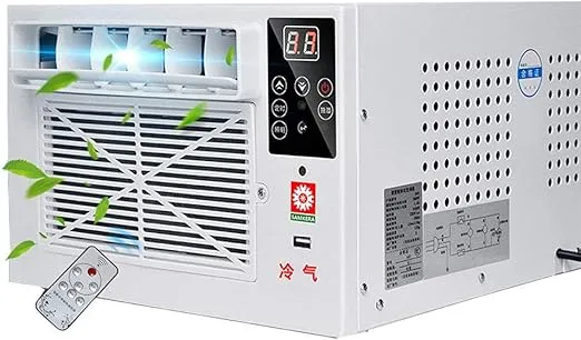 DWDTQH window air conditioner with remote control, dehumidifier, and sleep mode for home cooling.