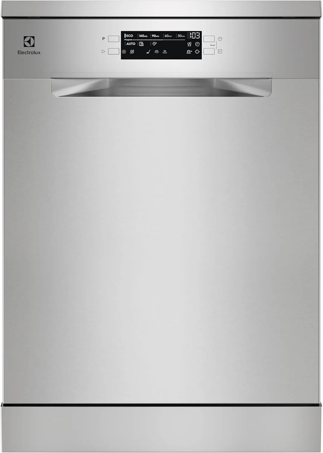 Electrolux 60 cm freestanding dishwasher with ExtraHygiene, SatelliteClean, and 14-place settings.