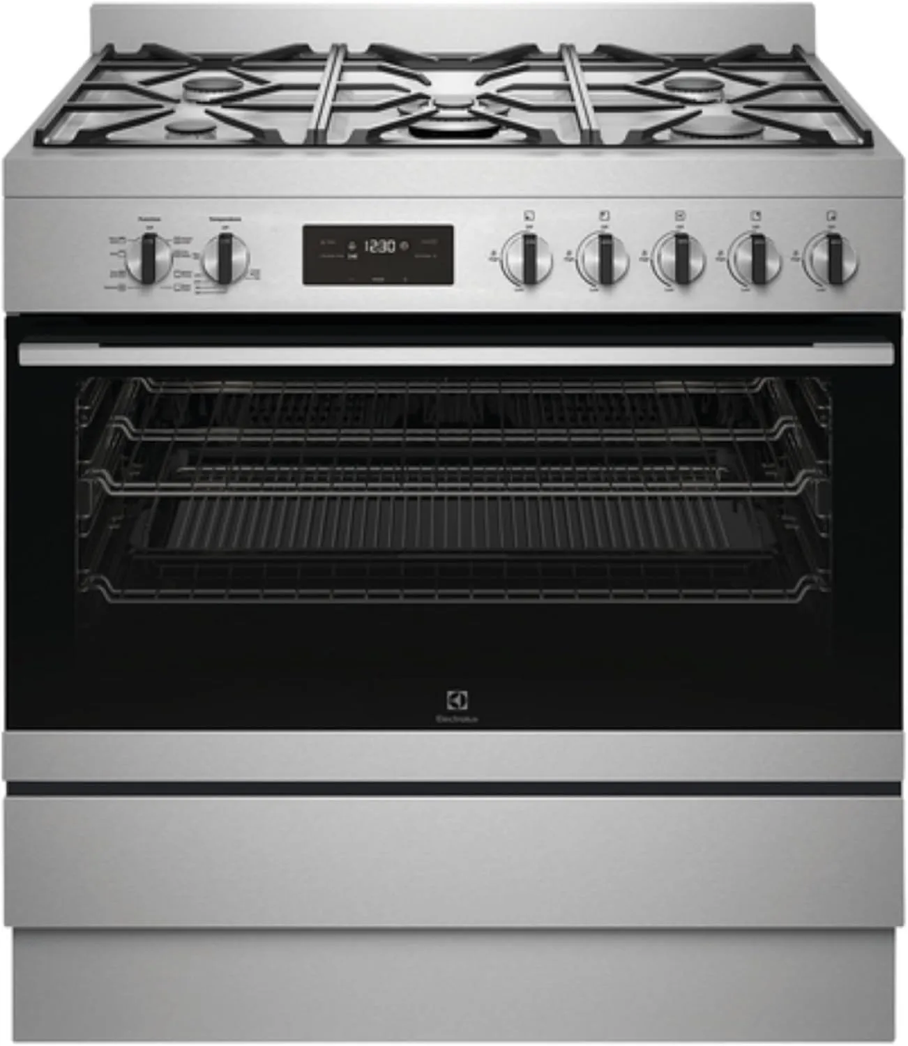 Electrolux 60 cm freestanding gas convection oven with thermocouple safety and fan-assist cooking.