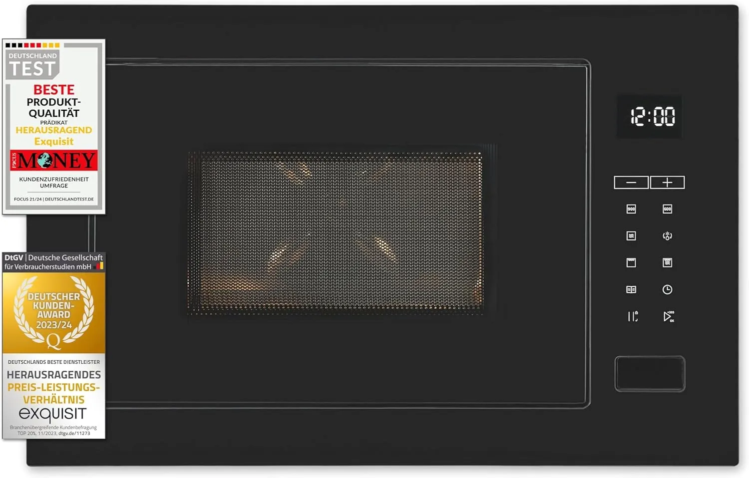 Exquisit built-in microwave oven EMW25 G 020 25L in stainless steel design.