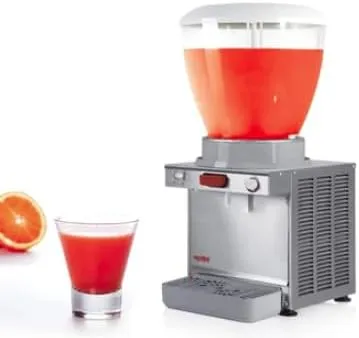 Generic A-19 SAS Ugolini twin-bowl commercial juice dispenser for cold beverages.