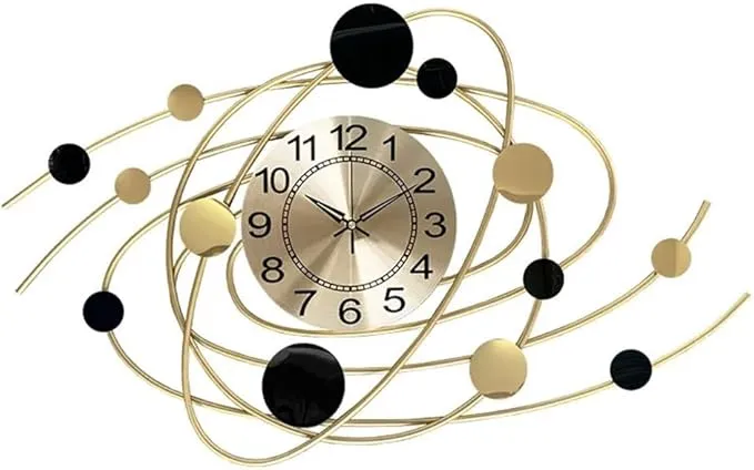 Gerrit large metal wall clock with silent artistic design for living room home decor.