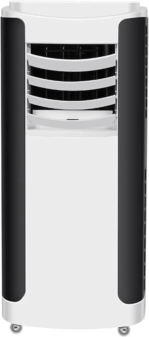 HEJLZC 12000 BTU portable 4-in-1 air conditioner with dehumidifier, LCD display, and multiple modes.