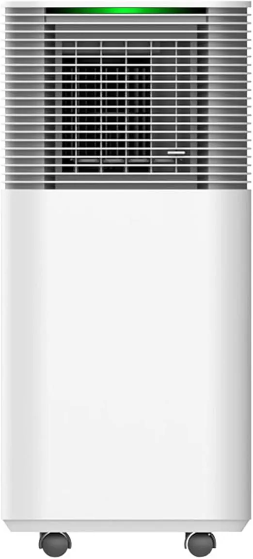HEJLZC 4-in-1 portable air conditioner with cooling, heating, dehumidifier, LED display, and remote.
