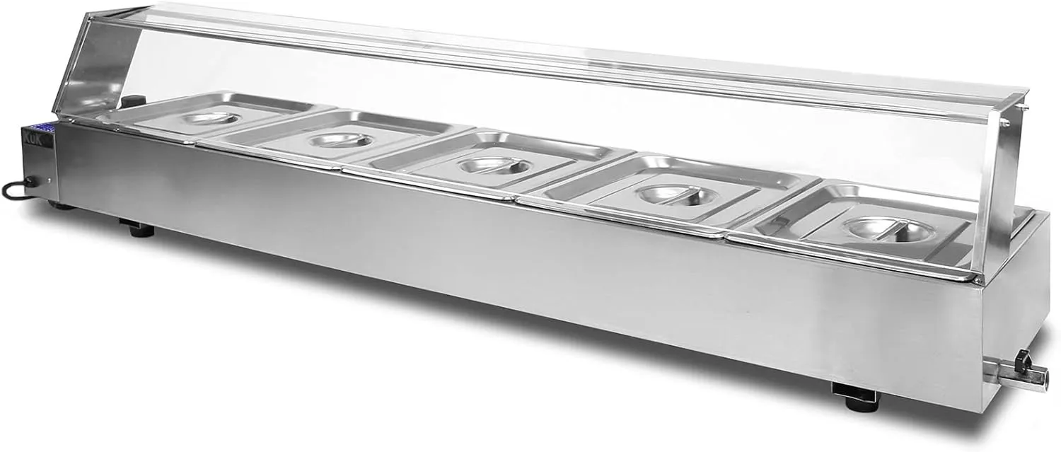 KuKoo commercial wet well bain marie food warmer display for hot food service.