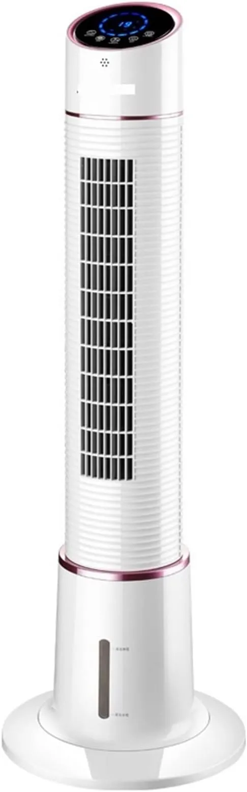 LOYOUYEO tower fan air conditioner with silent operation, portable design, and built-in humidifier.