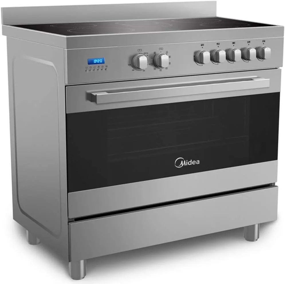 Midea 60 cm freestanding multifunction gas convection cooker with 4-burner hob and multifunction oven