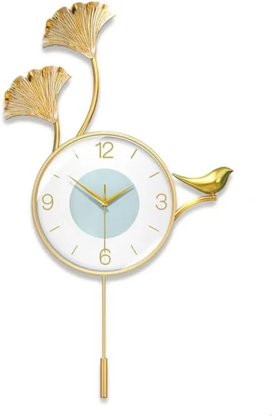 Modern digital wall clock with glass mirror face and metal hands for home decor.