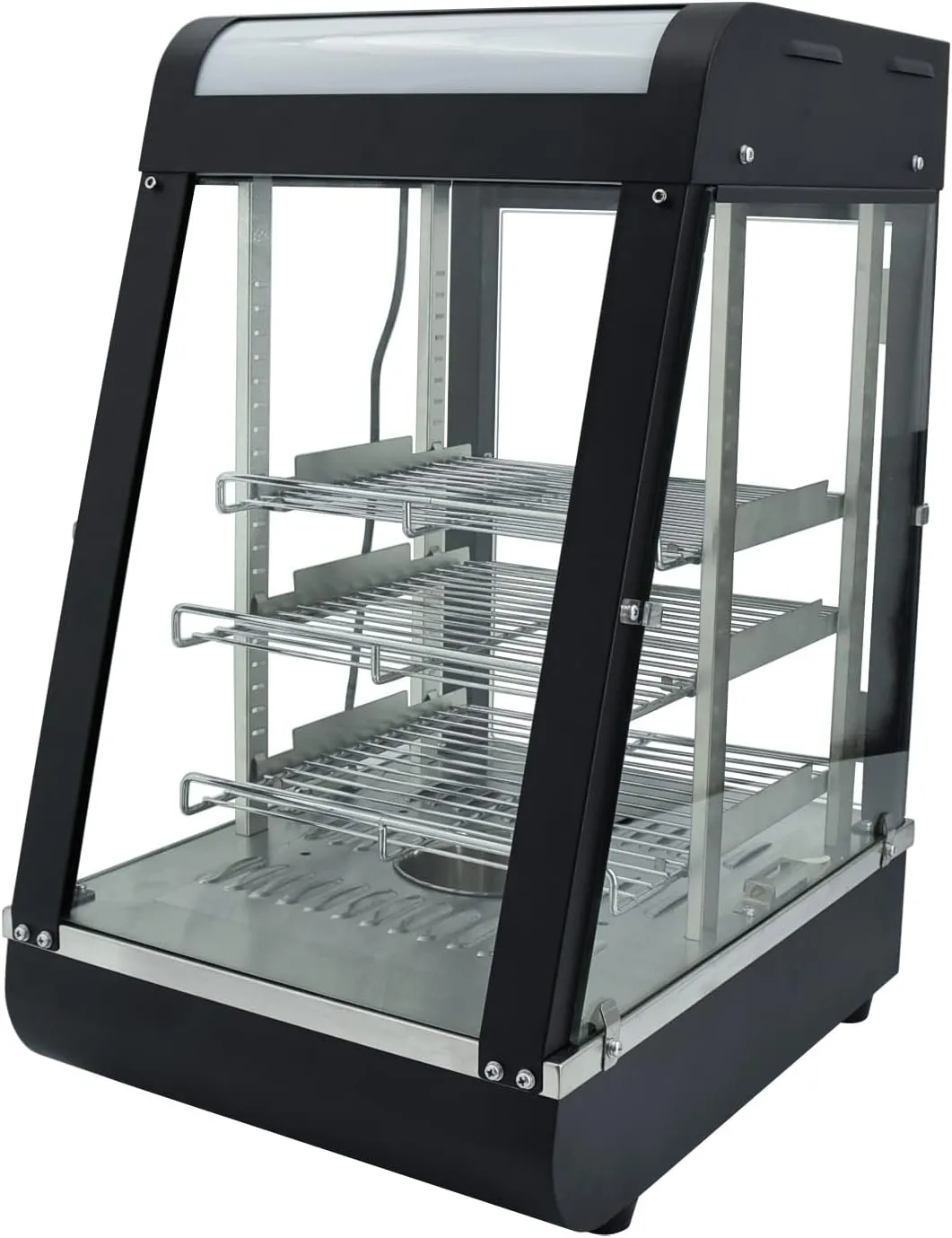 Mootaco 3-tier countertop heated food display showcase commercial hot buffet warmer.