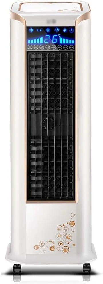 Portable 220W mobile air cooler with no-hose design, 3 speeds, remote, humidifier, and purifier