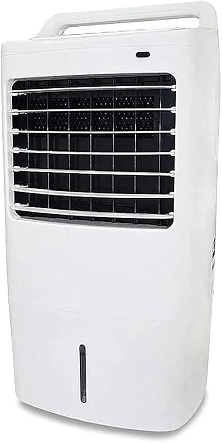Portable 3-speed evaporative air cooler and humidifier fan for home and office.