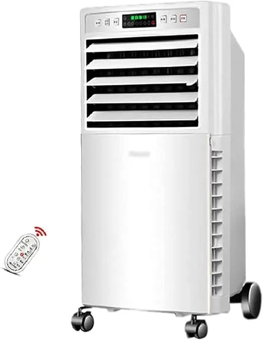 Portable 3-in-1 evaporative AC with bladeless silent fan, humidifier, and remote for office and dorm