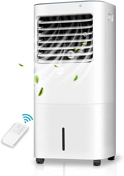 Portable AC unit with LED touch, remote, 7-hour timer, cooling fan, and dehumidifier