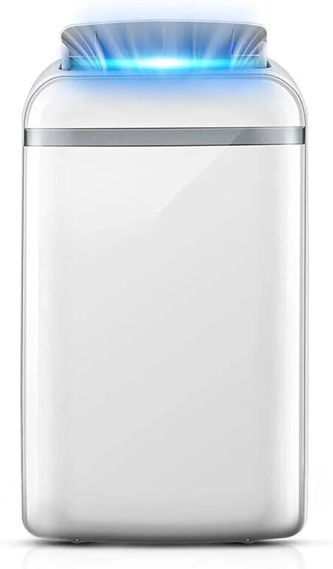 Portable air conditioner with dehumidifier, fan, and remote control for home and office.